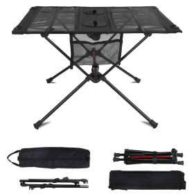 Portable Folding Camping Table Foldable Beach Table Aluminum Alloy Frame with 2 Cup Holders 2 Side Pockets Carry Bag for Picnic Camping Hiking Beach B