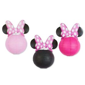 Minnie Mouse Round Paper Lanterns, 3ct