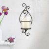 Stonebriar Collection Black Metal Scrolled Pillar Candle Sconce