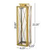 Demijen Stainless Steel 22" Lantern, Gold