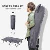 Outsunny 2 Person Folding Camping Cot for Adults, 50" Extra Wide Outdoor Portable Sleeping Cot with Carry Bag, Elevated Camping Bed, Beach Hiking