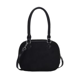 Fashion Special-interest Handbag Women's Crossbody Suede (Option: Black-Free Size)