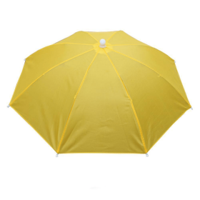 Portable Rain Hat Outdoor Folding Umbrella Fishing Sun Shade Anti-UV Camping Fishing Headwear Cap Beach Head Hat Accessory (Color: YELLOW)