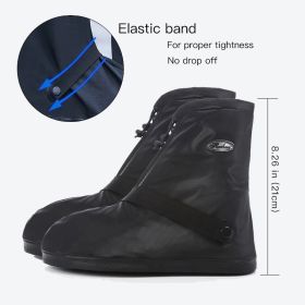 Waterproof Rain Boots Cover, High Rise Anti Slip Shoes Cover With Zipper For Man And Woman (Color: Black, size: 11)