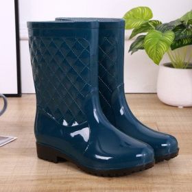 Rain Boots Woman Water Shoes Women Slip On Keep Warm Non-Slip Boots Women Lluvia Boots Washing Shoe Rain Boots For Women d34 (Color: Green., size: 36)