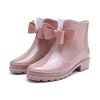 New Fashion Women Rain Boots Fashion Non-Slip Women's Water Shoes Flat Bottom Women Velvet Short Tube Warm Overshoes934