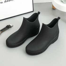 2021Brand Solid Rain Boots Woman Water Shoes Women Slip on Keep Warm Non-slip Boots Wash The Car Boots Washing Shoes srf5 (Color: Black, size: 40)