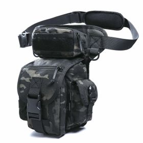 ANTARCTICA Waterproof Military Tactical Drop Leg Pouch Bag Type B Cross Over Leg Rig Outdoor Bike Cycling Hiking Thigh Bag (Color: Dark Camo)