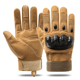 Unisex Airsoft Sports Gloves with Touchscreen Fingertip Capability (Color: Tan, size: L)