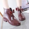 New Fashion Women Rain Boots Fashion Non-Slip Women's Water Shoes Flat Bottom Women Velvet Short Tube Warm Overshoes934