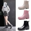 Chelsea Rain Shoes Woman Ankle Rainboots Rubber Boots Non-slip Water Shoes Female Galoshes Overboot for Adult934