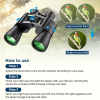 180x100 High Power Military Binoculars Day Night Vision Compact Waterproof Binoculars For Bird Watching Hunting Travel Football Games Stargazing With