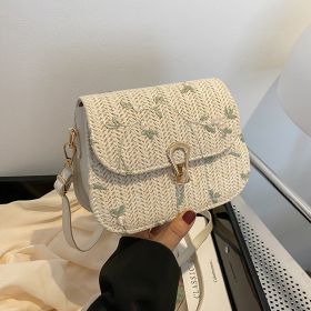 Fashion Personality Summer Straw Woven Bag Girl (Color: White)